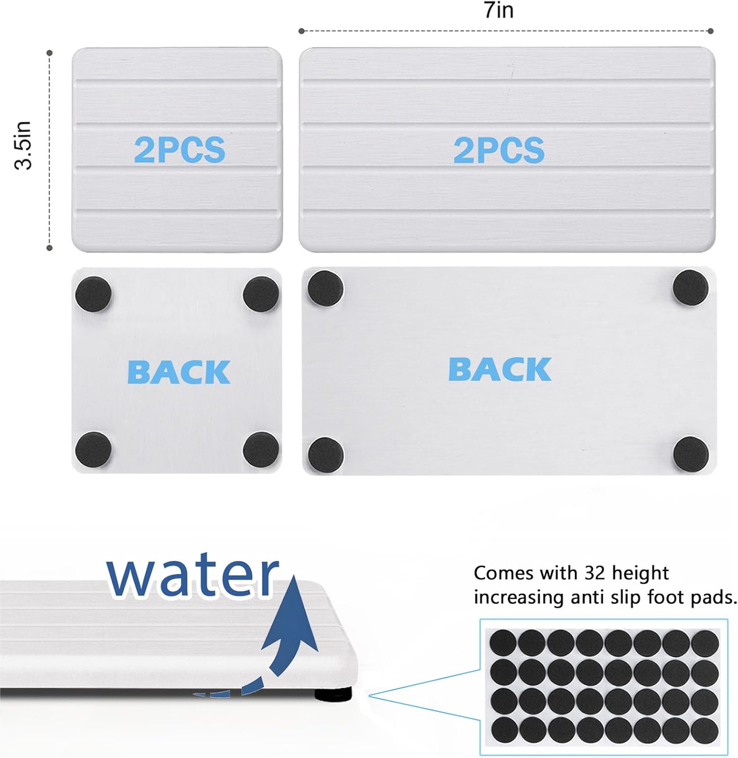 Skiennix Stone Drying Tray - Fast Drying Diatomite Soap Coasters for Bathroom & Kitchen | 4PCS Set