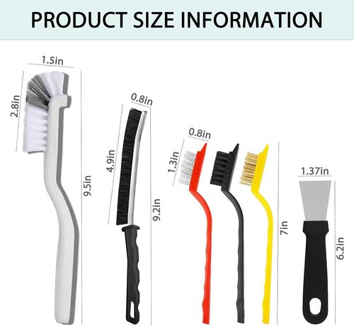 Crevice Cleaning Brush Set - Hard Bristle Gap Scrubber Tools for Grout & Window Tracks | 12-Pack Home Essentials