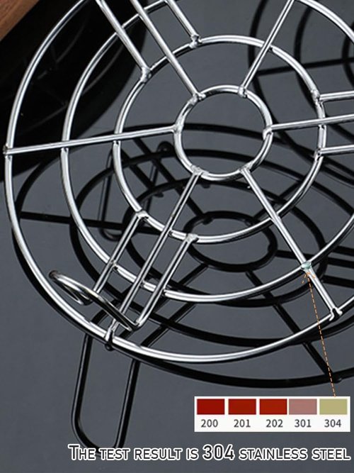 Turbokey Cooling Rack Set of 2 Dia 6.3" Round Steamer Rack Stainless Steel Cross Wire Barbecue Carbon Baking Net Grill Pan Grate for Instant Pot/Pressure Cooker/Oven (Height 1.8"&2.8",6.3"/16cm)
