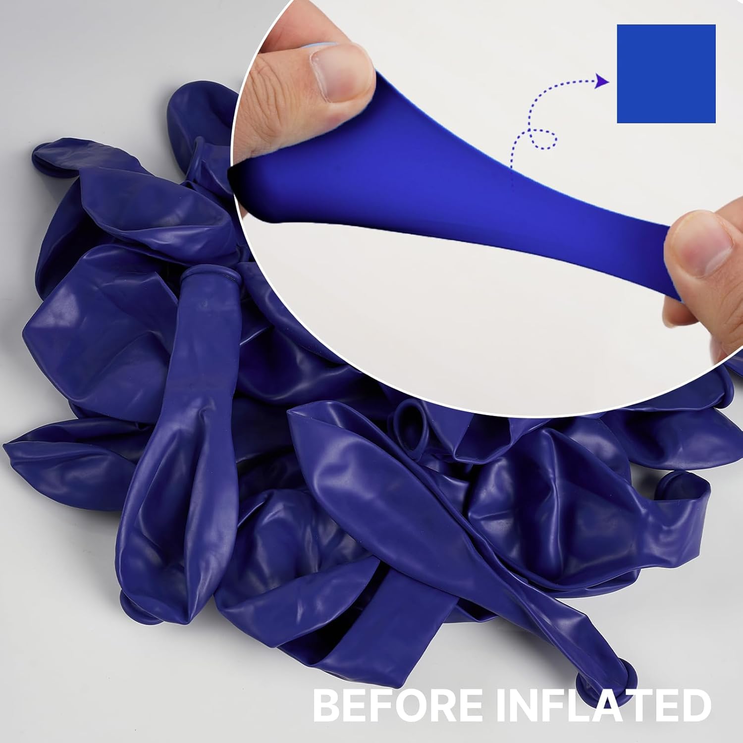 PartyWoo Royal Blue Balloons - 100-Piece Pack with Various Sizes for Baby Shower & Graduation Decor | Dark Blue Balloon Arch Kit