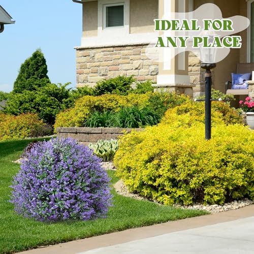 2-Pack 24-Inch Artificial Topiary Ball Trees with Ground Spikes, Purple