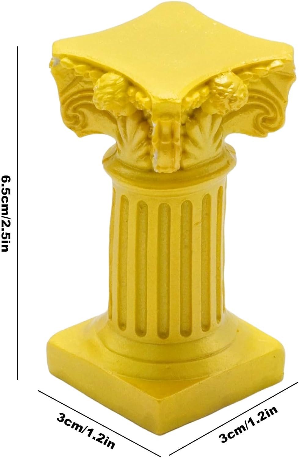 Saihisday Miniature Roman Pillar Columns - Resin Candle Holders for Wedding & Christmas Decor | 5 Pcs, Yellow