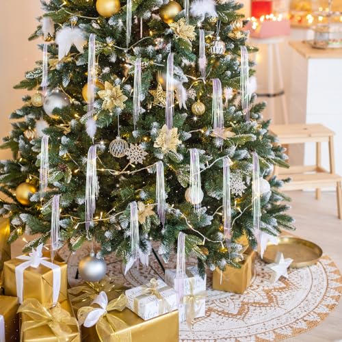 6000 Strands Christmas Tree Icicle Tinsel - 22 Inch Shiny Foil Strands