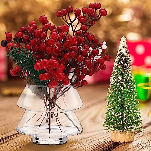 Sliner Glass Christmas Tree Candy Jar with Lid, 9" x 5" Clear