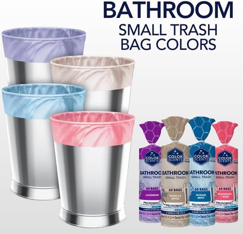 Color Scents 4 Gallon Garbage Bags - Scented Small Trash Bags for Bathroom & Bedroom | 720 Count | Made in USA