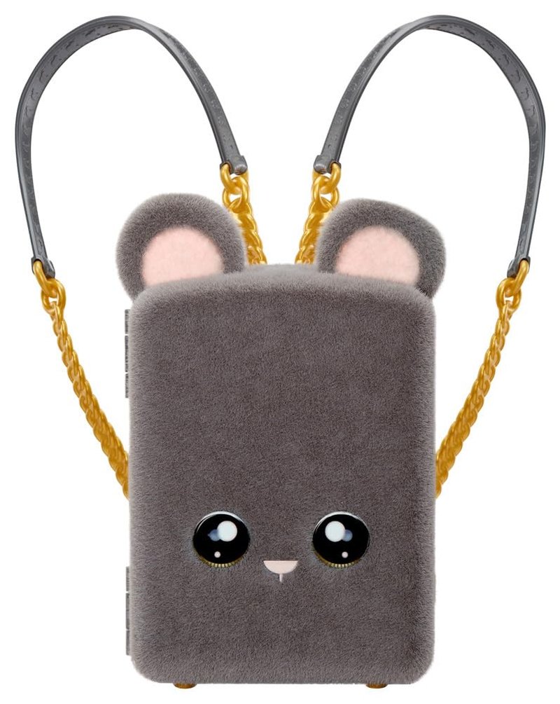 Na Na Na Surprise Mini Backpack Series 2 Marisa Mouse Fashion Doll, Fuzzy Gray Mouse Backpack, Gift for Kids, Ages 4 5 6 7 8+ Years