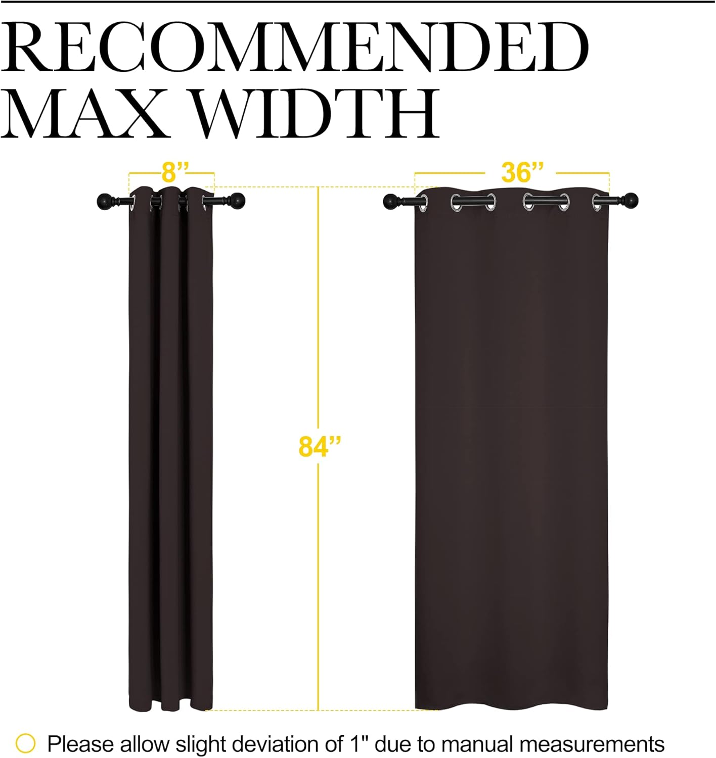 NICETOWN Blackout Curtains - Energy Smart Thermal Insulated Drapes for Living Room | 2 Panels, 42"x84", Toffee Brown