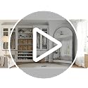 Arched Full Body Mirror with Stand - 58" x 19" Gold Aluminum Frame Floor Mirror