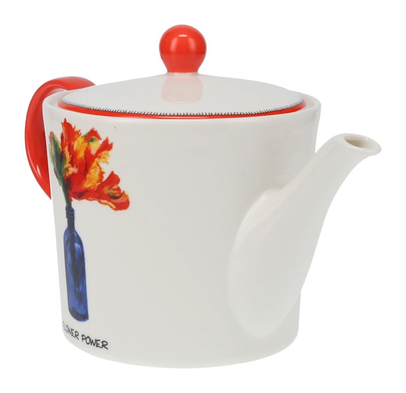 Spode Kit Kemp Doodle 32oz Teapot | Flower Power Tagline | Fine China | Dishwasher Safe | Elevate Your Afternoon Tea Experience | Perfect for Brewing and Serving Tea | Ideal Gift for Tea Enthusiasts
