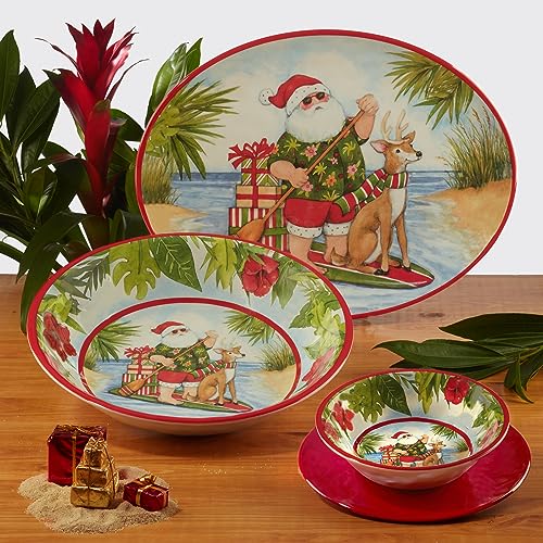 Holiday Melamine Santa's Wish Plates Set of 6 - Indoor & Outdoor Dining