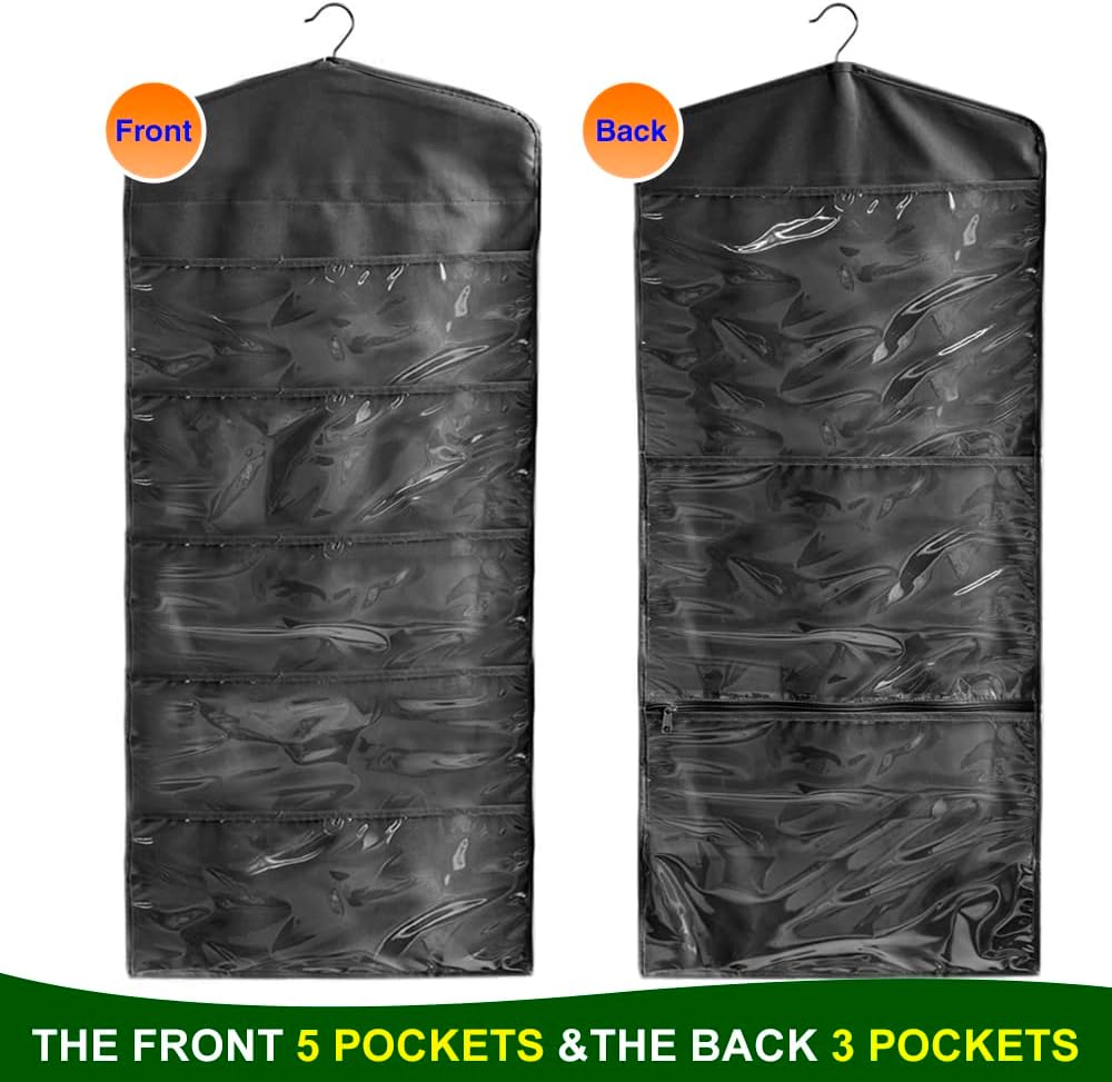 ProPik Gift Bag Storage Organizer - Double-Sided Design with Multiple Pockets | 38 x 16 Inch PVC (Full Black)