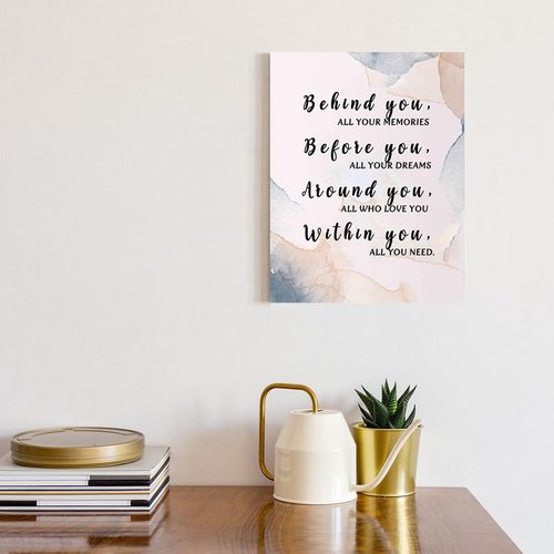 JANLAN Wall Art - Inspirational Graduation Quotes Canvas Decor for Girls | Motivational 12x15 Inch