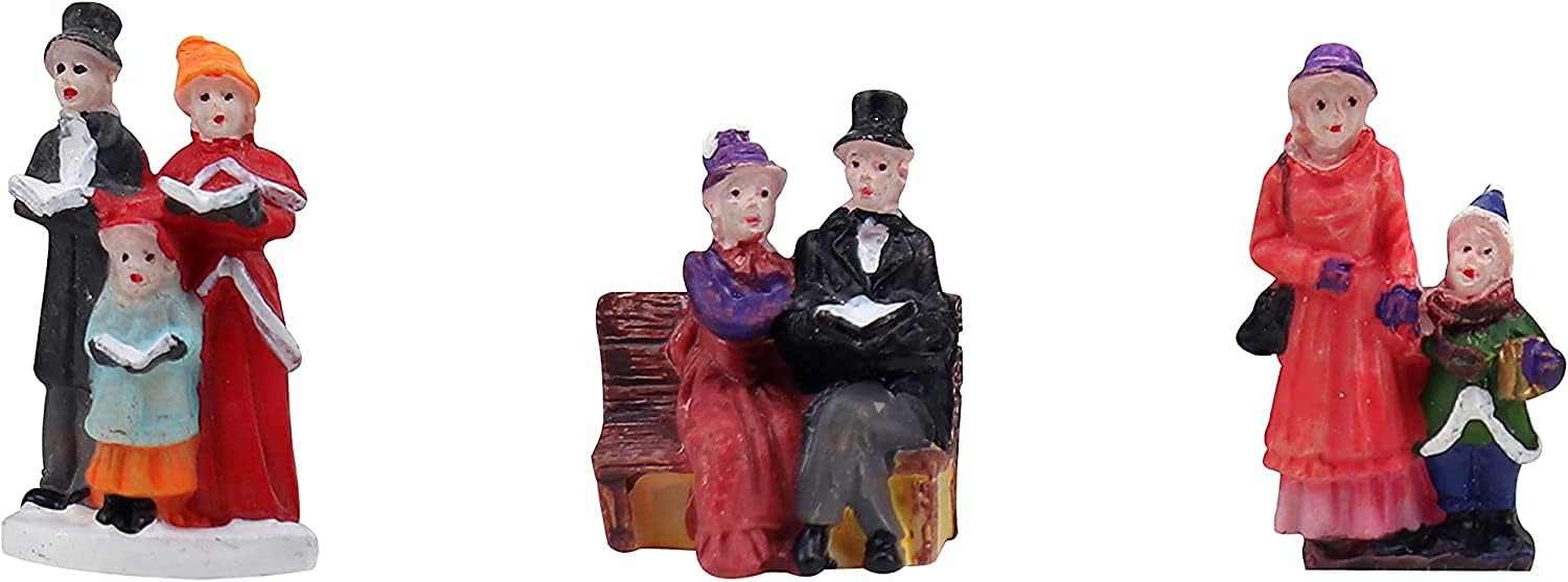 Skiennix Resin Christmas Village Set - Charming Figurines & Houses for Festive Indoor Decor