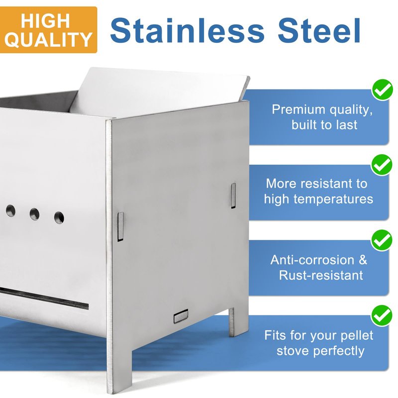 Criditpid 86624 Replacement for Vogelzang VG5790, VG5770 Pellet Stove, Stainless Steel Firepot for US Stove King KP130, 5502M, Ashley 5500 5500M 5500XL Pellet Stoves.