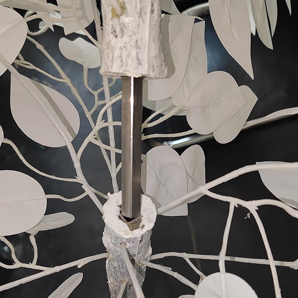 FUNORNAM 5ft Ficus Trees Artificial, Large White Fake Tree Faux Plant for Home Indoor Wedding Décor