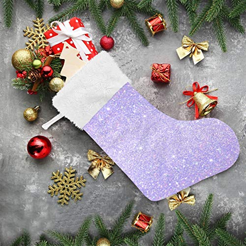Blueangle 2 Pack Shiny Glitter Lavender Christmas Stockings - Large Holiday Decor