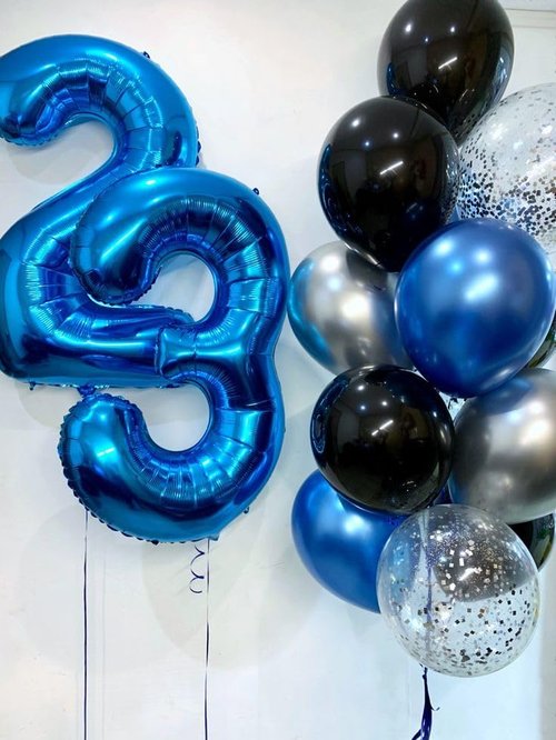 Metallic Blue Number 1 Balloon - 40 Inch Shiny Decoration for Baby Boy/Girl First Birthday