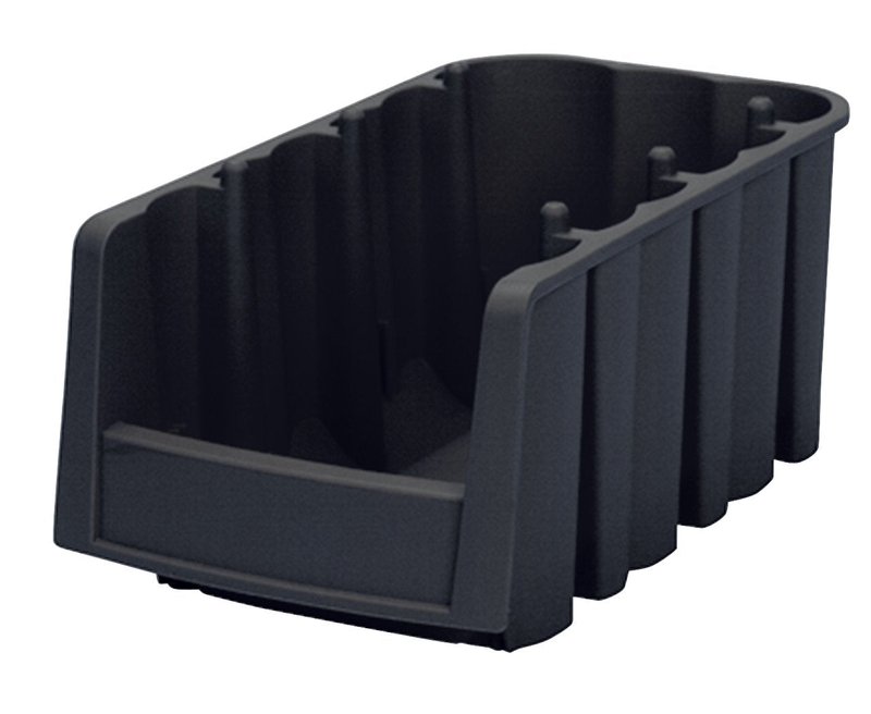 Akro-Mils 30796 Economy Stacking Shelf Plastic Storage Bins, (9-Inch x 6-5/8-Inch x 5-Inch), Black (10-Pack)