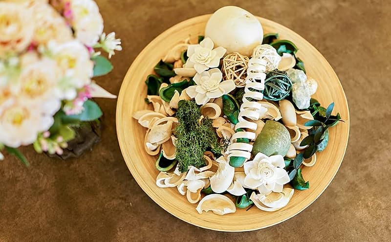 Green Potpourri Bowl Filler with Cedar Scent and Fragrance Oil, 20 oz