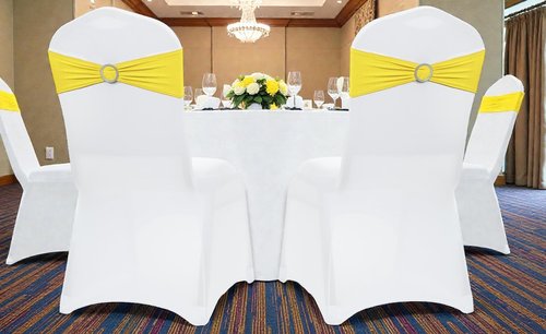MDS Spandex Chair Sashes - Universal Fit Elastic Stretch Bands with Buckle Slider Bow | 250 Pack - Yellow