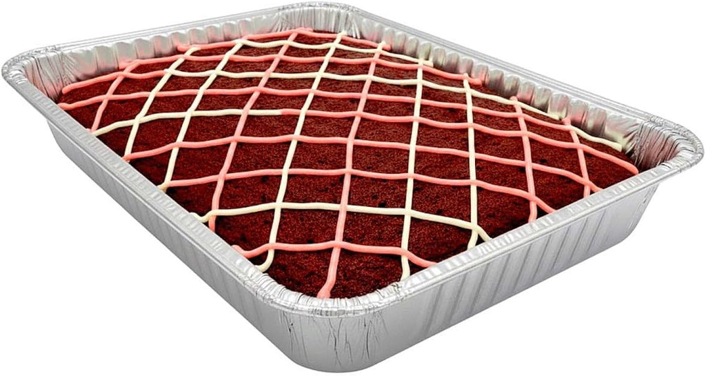 PACTOGO Disposable Aluminum Foil Oblong Cake Pans - 13" x 9" x 2" with Dome Lids | 108 Oz for Baking & Storing (Pack of 12)