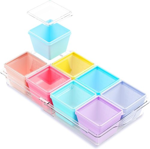 Gemice Silicone Freezer Molds - BPA-Free 8-Pack Soup Cube Trays with Lids | Oven & Dishwasher Safe