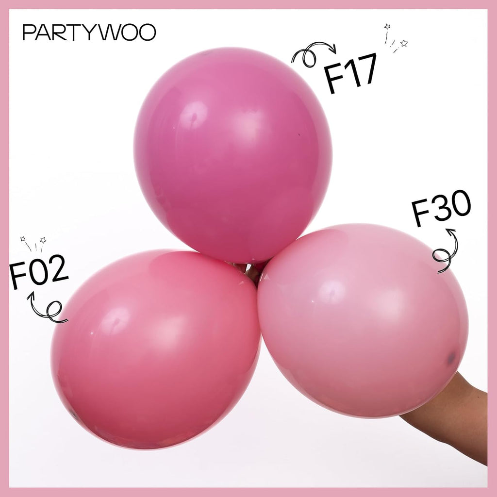 PartyWoo Mauve Balloons - 140-Piece Set in Dusty Pink & Blush for Baby Showers, Weddings & Parties | Various Sizes