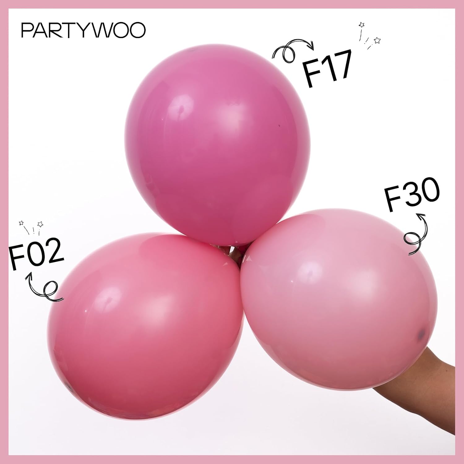 PartyWoo Mauve Balloons - 140-Piece Set in Dusty Pink & Blush for Baby Showers, Weddings & Parties | Various Sizes