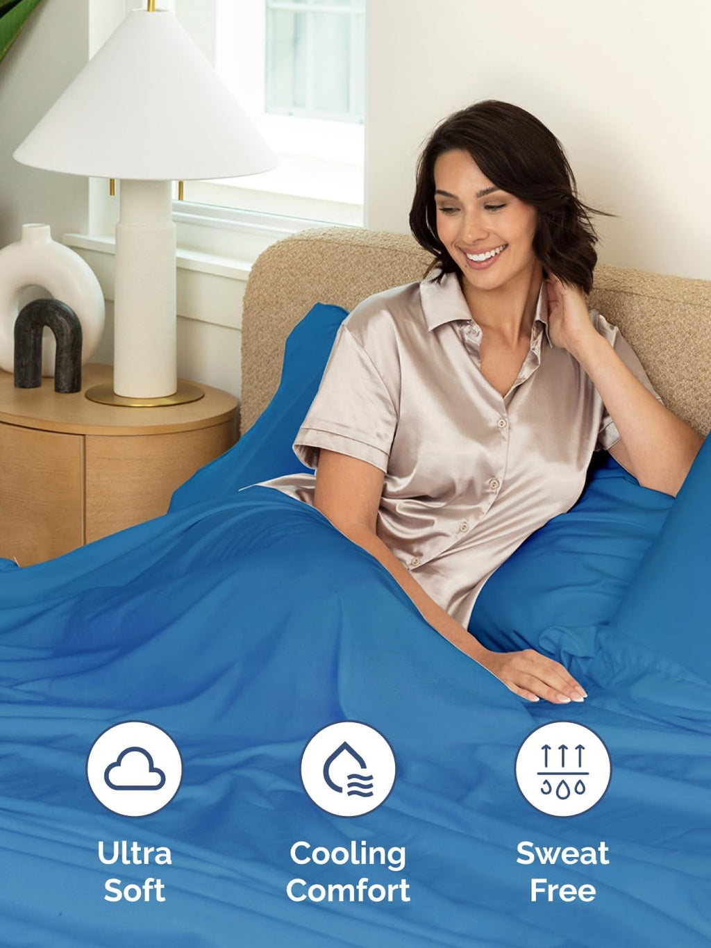 Skiennix Extra Deep Twin XL Sheet Set - 4-Piece Cooling Bedding - Soft, Wrinkle-Free Royal Blue