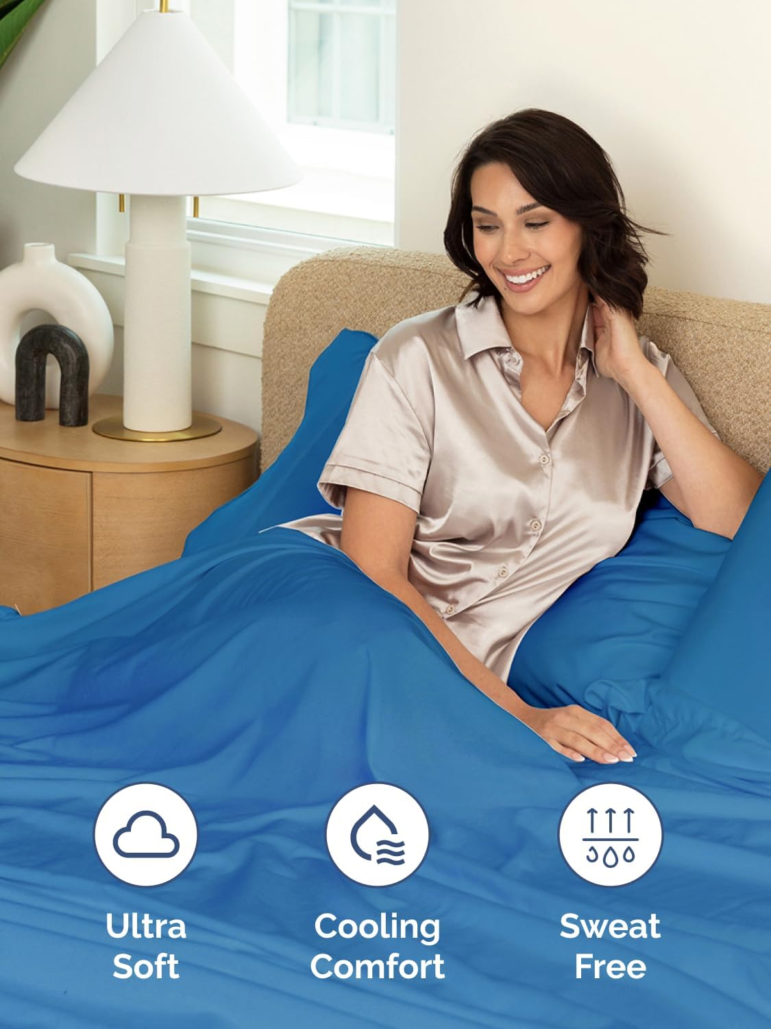 Skiennix Extra Deep Twin XL Sheet Set - 4-Piece Cooling Bedding - Soft, Wrinkle-Free Royal Blue