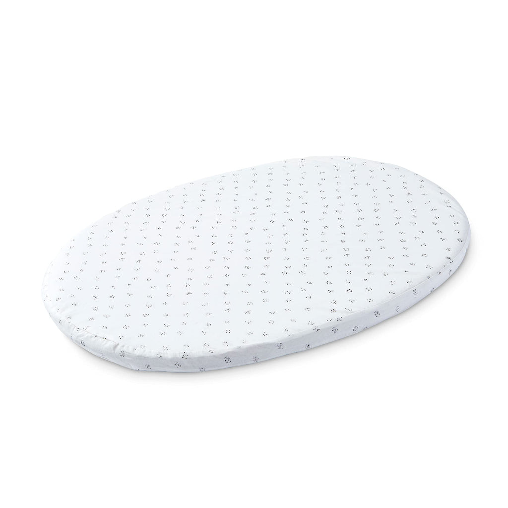 Stokke Sleepi Mini Fitted Sheet by Pehr V2, Grey Dotty - Not Compatible with Mini Mattress Made Before August 2022 - Soft, 100% Organic Cotton