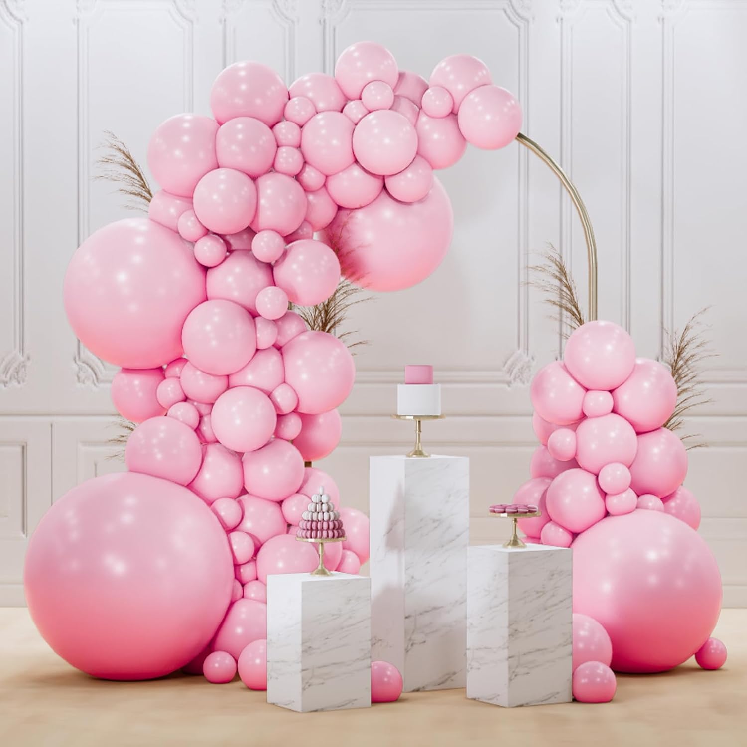 PartyWoo Light Pink Balloon Arch Kit - 99pcs in Various Sizes for Baby Shower & Birthday Decor | Pastel Pink