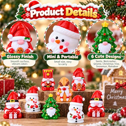 Prdingfy 48 Pcs Mini Christmas Gnomes Figurines - Green Variation for Table Decor