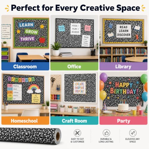 Composition Notebook Bulletin Board Backdrop Roll, 15.7 in x 20 Ft