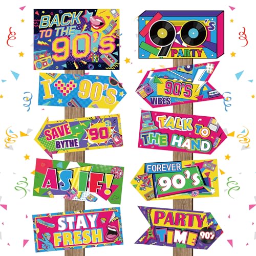 20-Piece 90s Retro Party Decorations Sign Set for Birthday Hip Hop Events