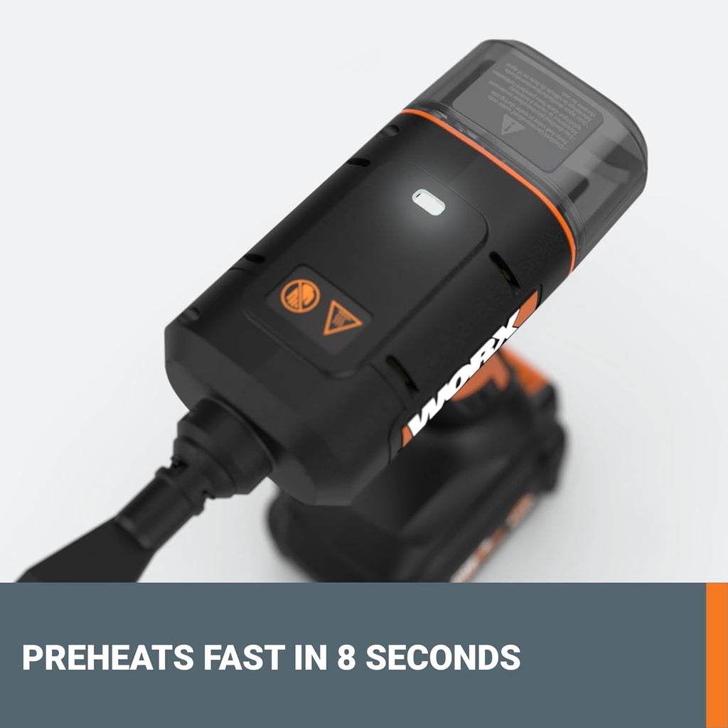 Worx 20V SteamStorm Cordless Handheld Steam Cleaner - Lightweight & Portable with 8-Second Preheat | Includes Accessories