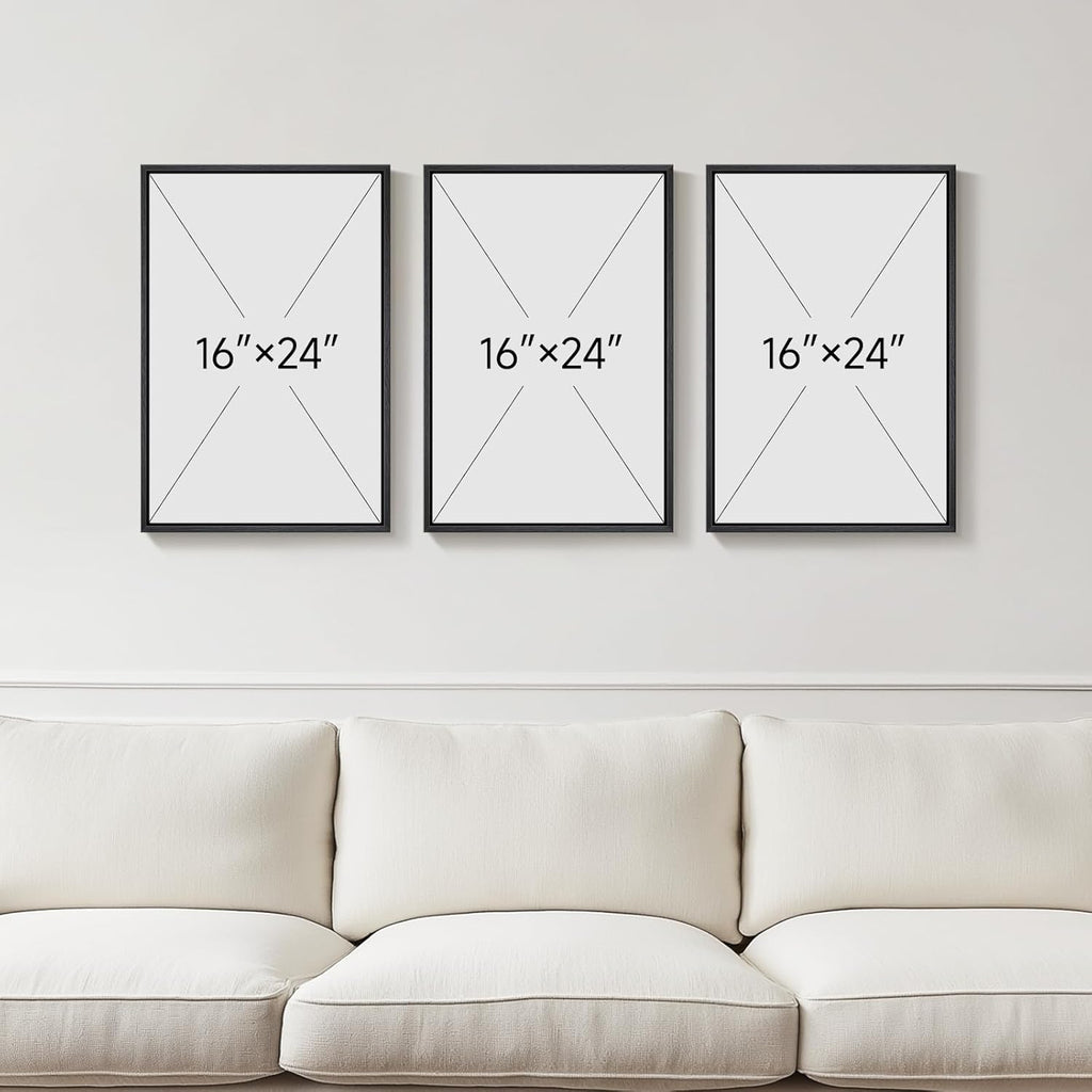 Skiennix 3D Textured Black and White Abstract Wall Art - Modern Minimalist Paintings for Bedroom | 16x24 In, 3 Piece Set