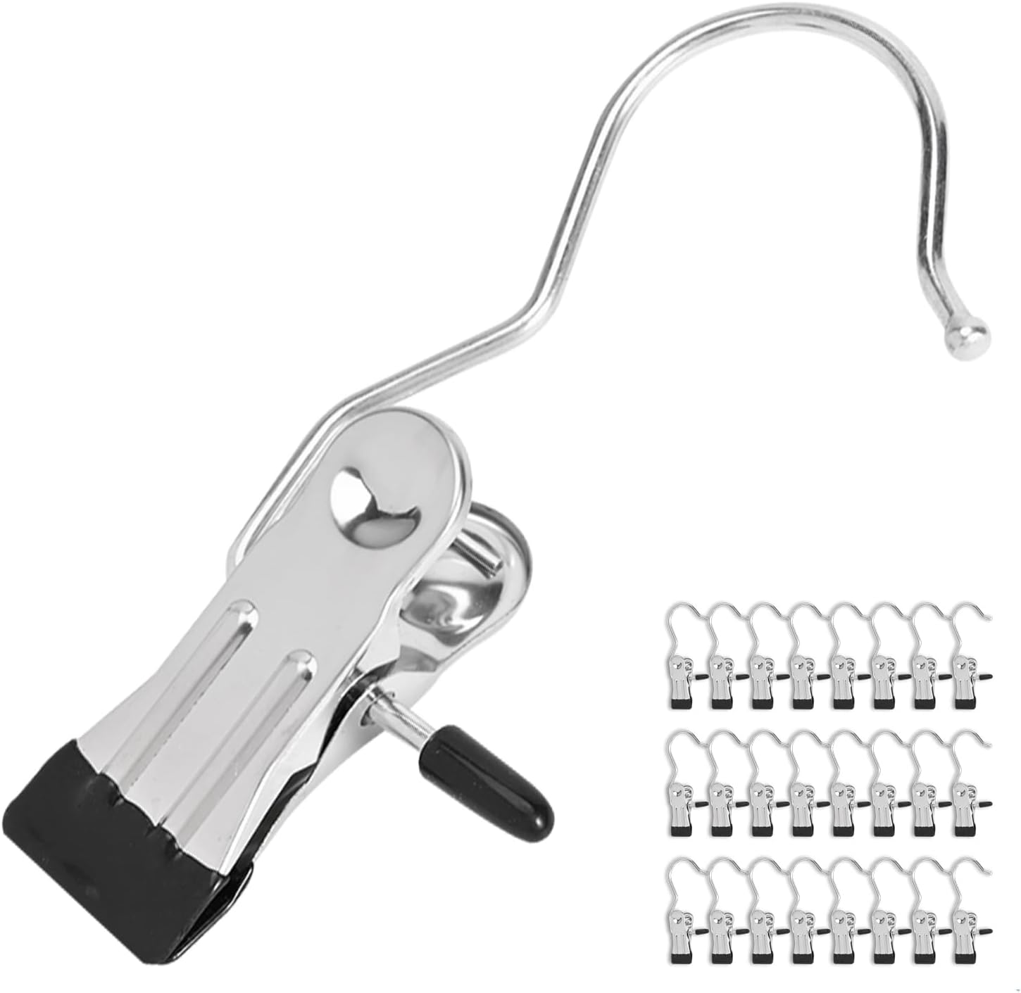 Skiennix 24 Pack Hanger Clips - Versatile Multi-Function Clip Hooks for Laundry & Closet Organization