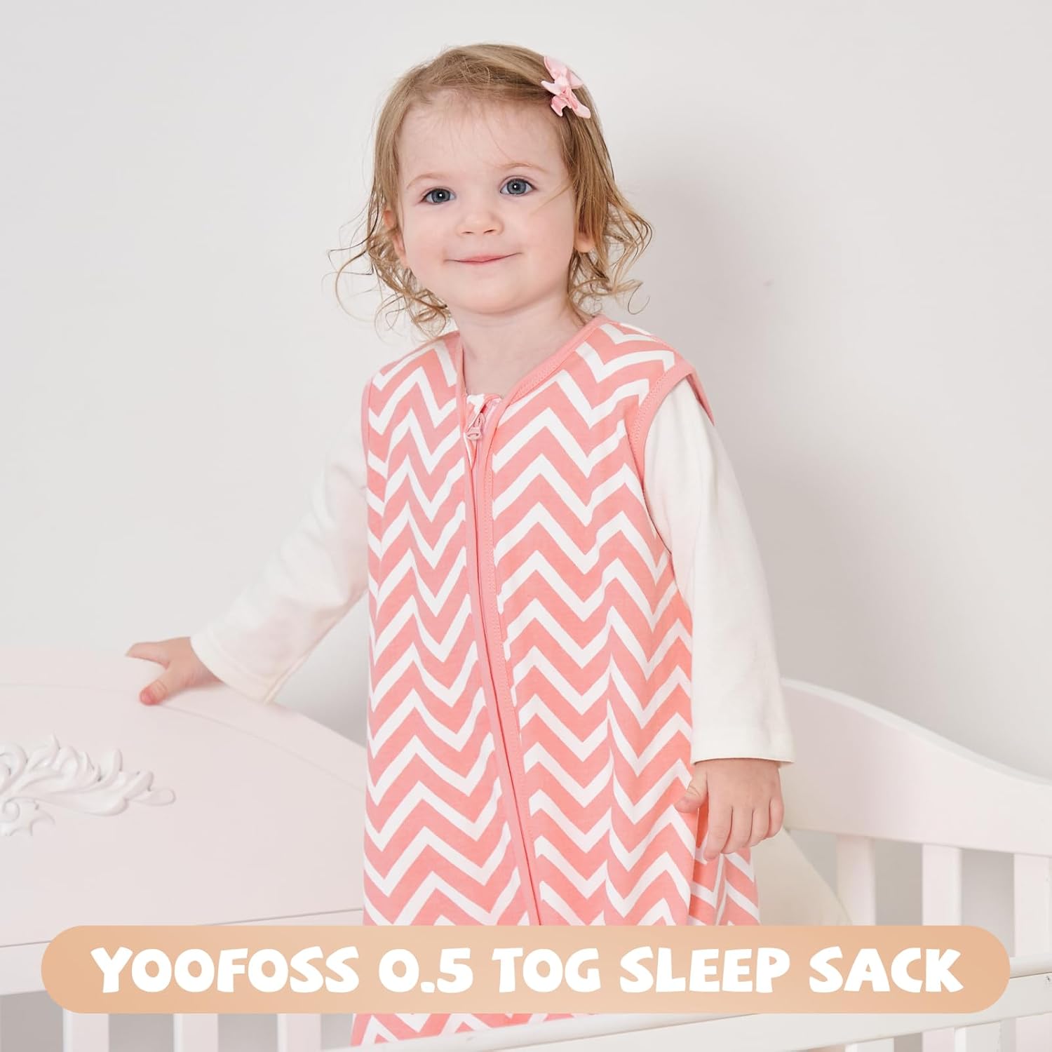 Yoofoss Baby Sleep Sack - 100% Organic Cotton Wearable Blanket | Lightweight 2-Way Zipper, 0-6 Months