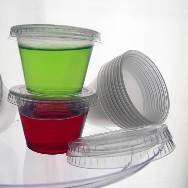 Party Essentials Squeezable Plastic Gelatin/Jello Shot Glasses/Portion Souffle Cups/Condiment Sauce Containers with Lids, 300 Sets, 2.5 oz. Clear