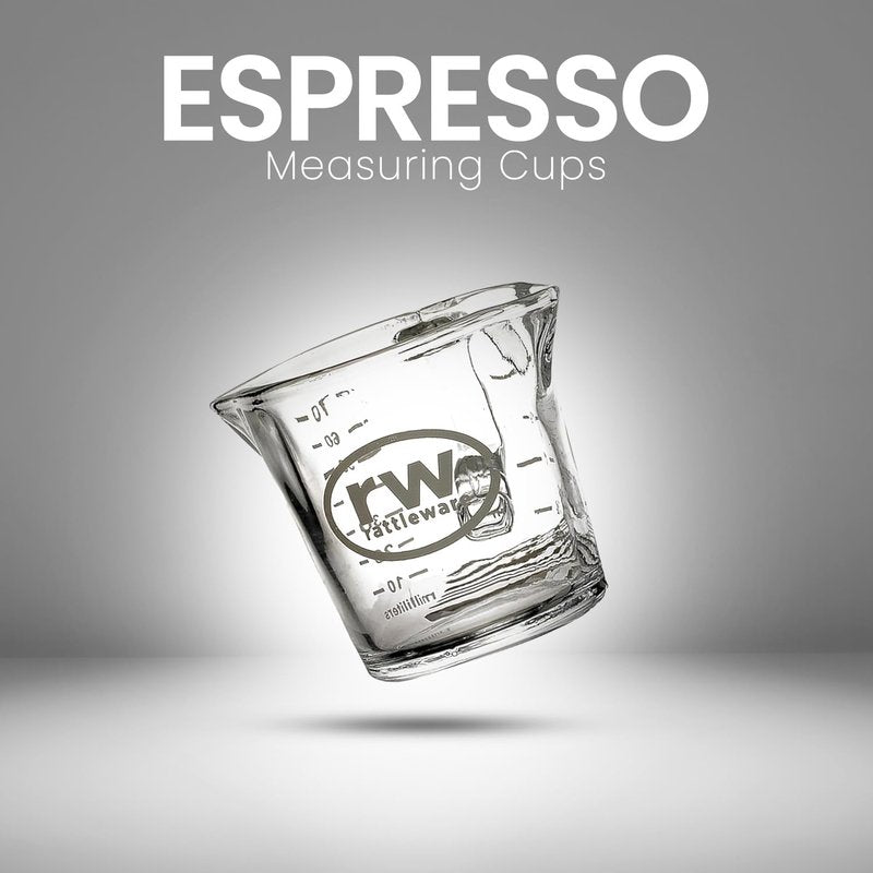 Rattleware 3 Oz Double Spouted Glass Espresso Shot Pitcher with Graduated Ml & Oz Markings Commercial-Grade Measuring Cup for Barista Precision and High-Volume Pouring