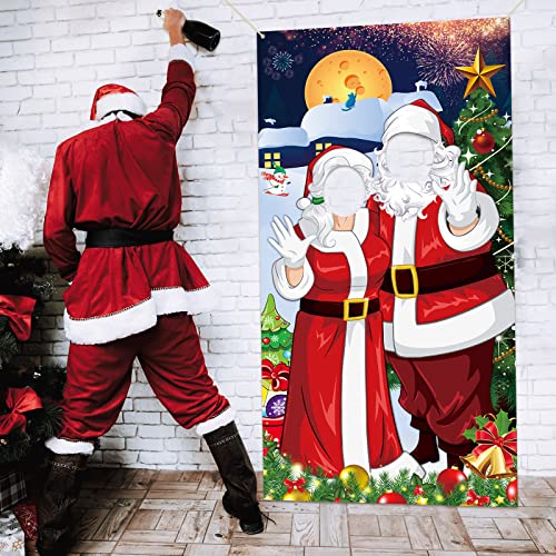 Panelee Christmas Santa Door Cover Backdrop Photo Booth Prop 72 x 36 in