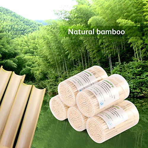 TONGYE 110 pcs Mini Bamboo Cocktail & Appetizer Forks 3.5 inch - Disposable Wooden Food Picks for Party & Charcuterie
