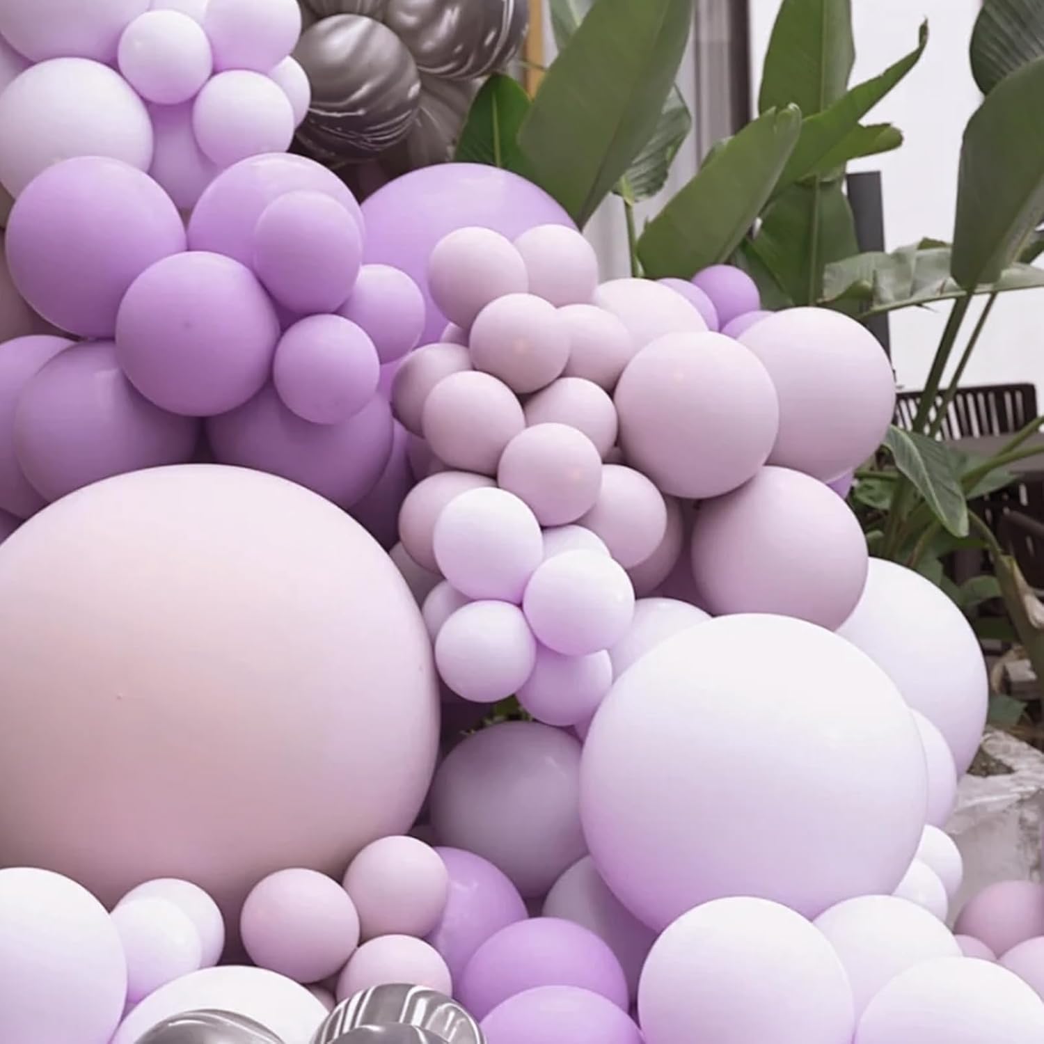 Voircoloria 105pcs Lilac Purple Balloons - 12 Inch Latex Party Balloons for Birthdays & Celebrations