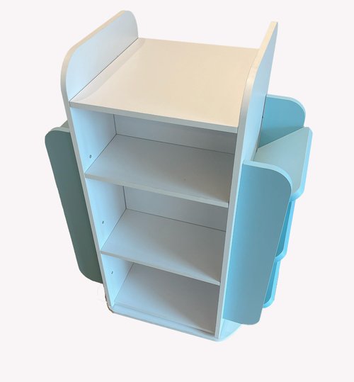 Heehee Rotating Bookshelf 360 Display Bookcase Storage Rack Children's Book Shelf Organizer for Kids Wood Book Display Stand Case Bookrack (Engineered Wood)