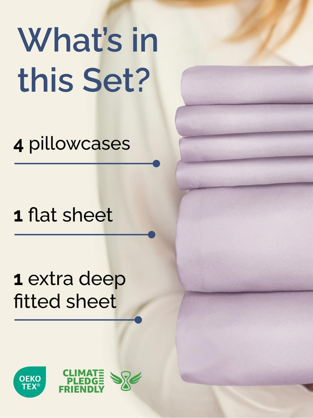 Skiennix Extra Deep Full Sheet Set | 6-Piece Breathable Cooling Bedding - Soft, Wrinkle-Free Light Lavender
