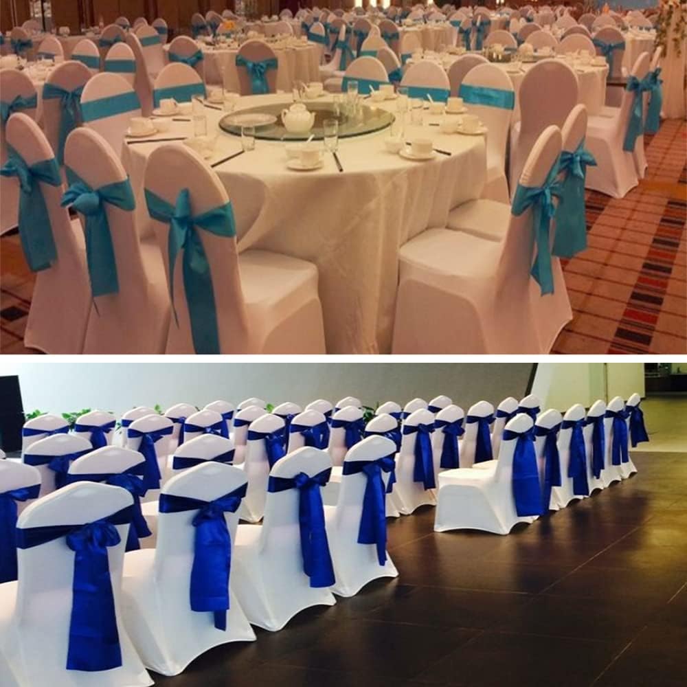 Regine Switzerland Wedding Satin Chair Sashes - Elegant Ivory Bows for Banquet & Ceremony | 7x108 Inch, 50 Pack