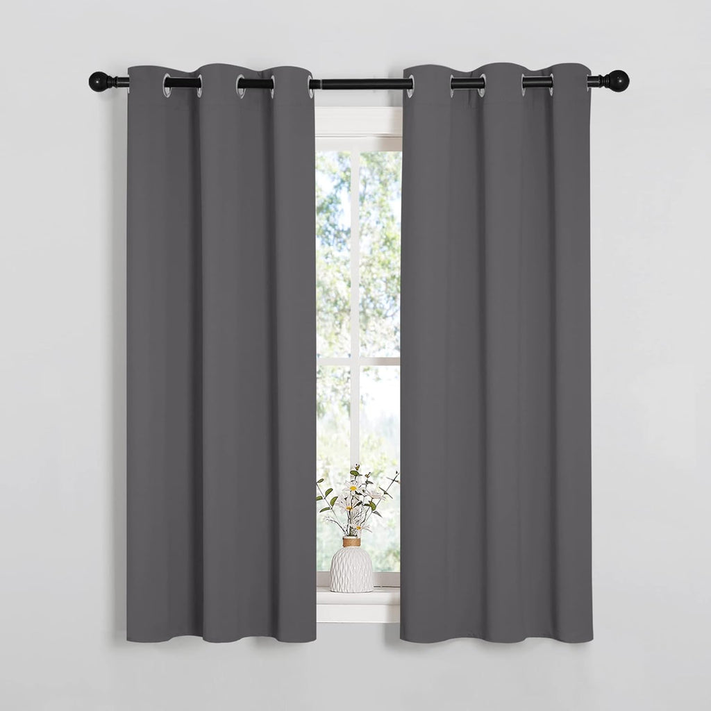 NICETOWN Blackout Drapery Panels - Thermal Insulated Microfiber Curtains | Gray, 34 x 54 Inches (Two Panels)