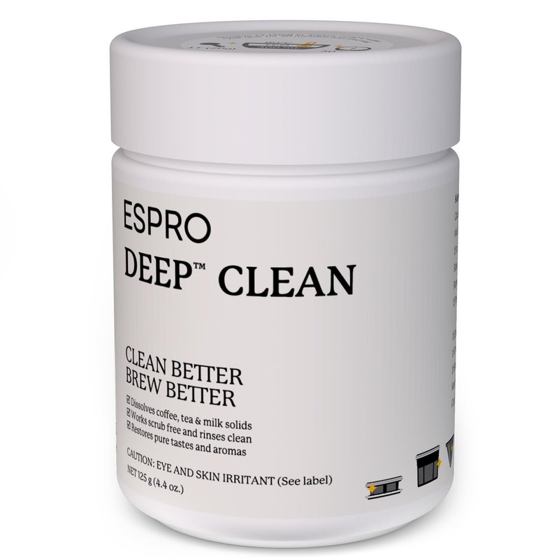 ESPRO Deep Clean Coffee Maker Cleaner & Descaler Powder for Espresso Machines, French Press & Coffee Pots – Coffee Descaler and Cleaner Removes Oils, & Milk Residue 4.4 oz