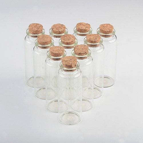 Empty Mini Bottle with Cork Stopper 40ml Glass Jars idea for Wedding Small Wishing Bottles Wholesale 50pcs (50, 40ml-30x80x17mm)
